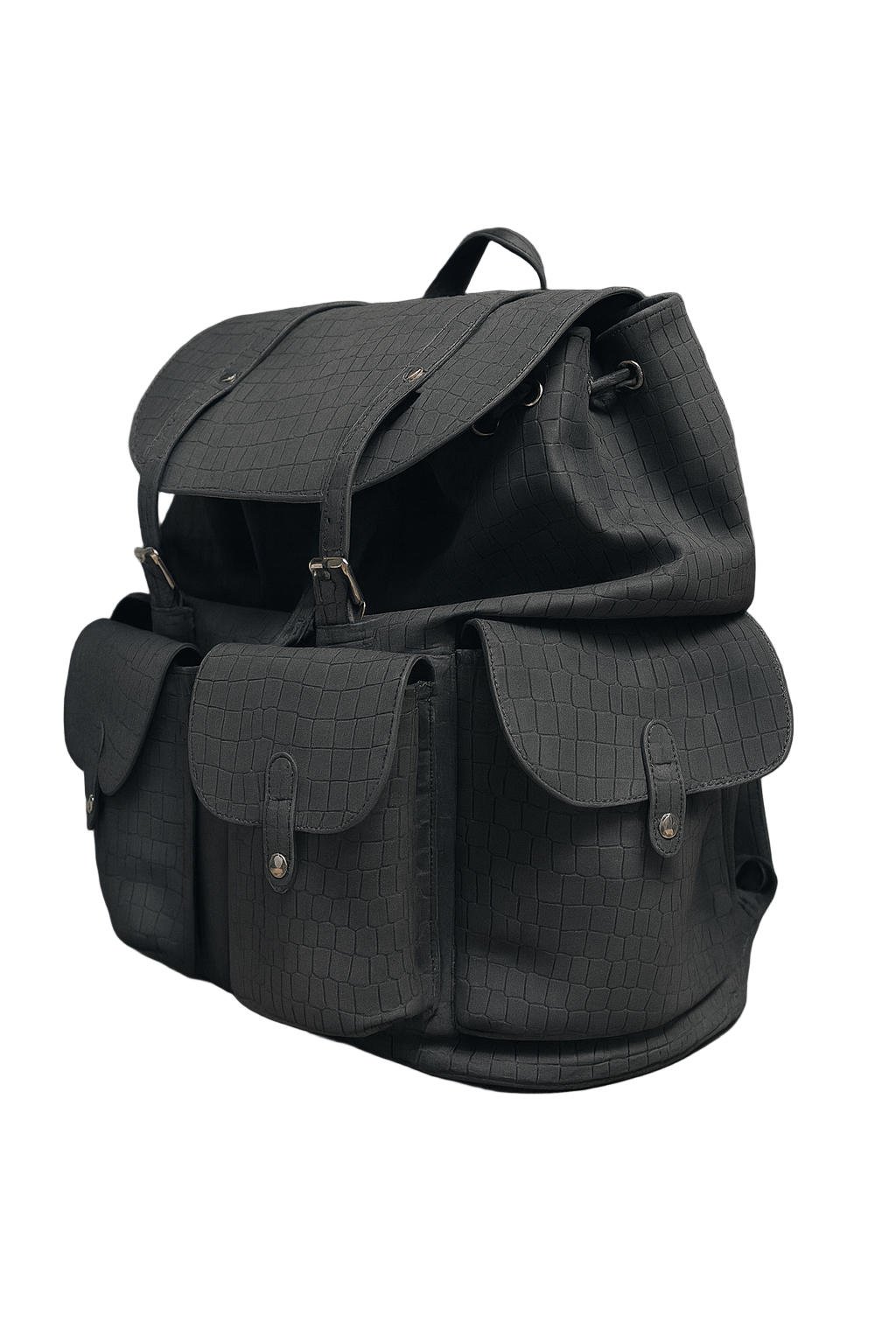 Grey Mosaic Croc Backpack